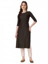 Wedani Women's Cotton Round Neck Casual wear Straight Kurta (KRT509)...