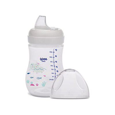 Wee Baby Sippy Cup, Anti-Colic, BPA-Free Sipper Bottle Cup for 6+ Months Babies, White (250ML)
