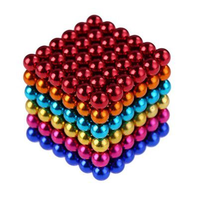 Weirui Magnetic Cube 216pcs Rolytoy Magnets Blocks Magnetic Sculpture Holders Square Cube Childrens Puzzle Magic Cubes DIY Educational Toys for Kids (Colorful, 5mm)