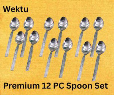 WEKTU Premium Spoon - Stainless Steel Table Spoon Set (Pack of 12)