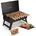 Wellberg Briefcase Charcoal Barbecue Grill with skewers And Grill Multifunctional, | BLACK...