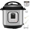Wellspire 8 Litres Instant Pot Electric Pressure Cooker- #304 Stainless Steel - Pressure Cook, Sauté, Steam, Delay Start and more - Customized Indian Recipes Included...