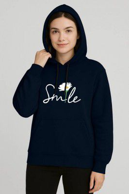 Wellvery  Women Full Sleeve Printed Hooded Sweatshirt