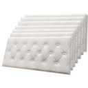 WENGONVILA 3D Self Adhesive Foam White Wallpaper Panels for Wall Living Room Bedroom Kitchen - Self Adhesive Soft Cushion Pe Foam 3D Wallpaper (35 X 70cm, Appx. 2.7Sq Feet) (4)...