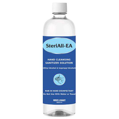 West Coast SteriAll - EA Hand Rub Sanitizer - FDA Approved - Hand Rub - 1000ml