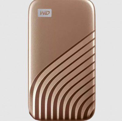Western Digital My Passport 500GB USB 3.2 (Type-C) Solid State Drive (Password Protection, WDBAGF5000AGD-WESN, Gold)