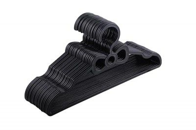 WEWEL® 20 Pack Premium Clothes Hangers for Hanging Cloths,  with Cloth Hanger (Black, 20)