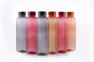 WEWEL® SIGNATURE Fridge Bottle Set (6 pieces, 1L, DIMOND pattern, Multicolour) (6)