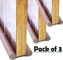 WHAAKART Pack of 3 PVC Door Guard Gap Filler for Door Bottom Seal Strip Sound Proof Pack of 3 PVC Door Guard Gap Filler for Door Bottom Seal Strip Sound Proof Floor Mounted Door Stopper (Brown)...