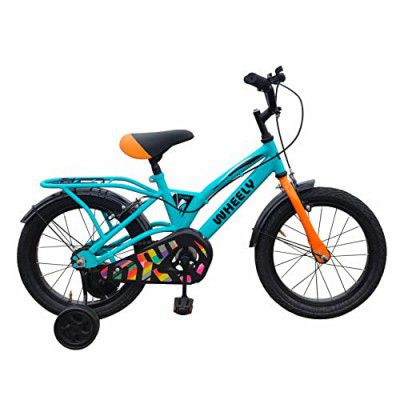Wheely Crush 16T Kids Bike, 10 Inch Frame, Blue, Single Speed Steel Frame Bike for 5-7 Years Unisex, Height 3-4 feet