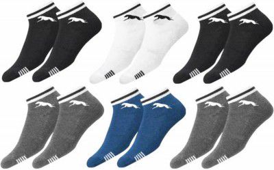 Whippet  Men & Women Solid, Self Design, Self Design, Striped Ankle Length  (Pack of 6)