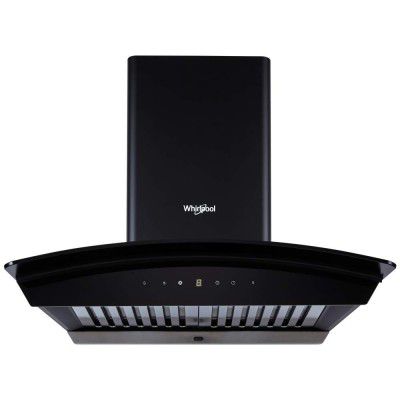 Whirlpool 60 cm 1100 m³/HR Auto-Clean Curved Glass Kitchen Chimney (CG 601 HAC HOOD, Baffle Filter, Touch Control, Black)