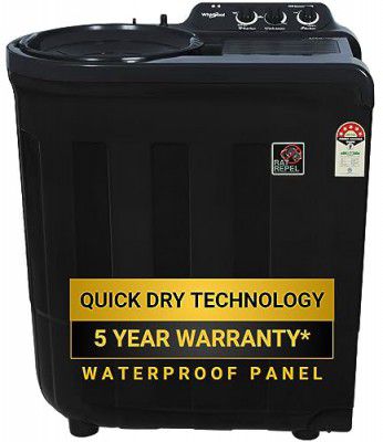 Whirlpool 7.5 Kg 5 Star Ace Supreme Semi-Automatic Top Loading Washing Machine (ACE 7.5 SUPREME, Grey Dazzle, Fast Drying)