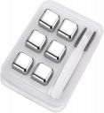 Whiskey Stones Gifts Set,6 Pack Stainless Steel Whiskey Chilling Rocks, Reusable Metal Ice Cubes for Drinks Whiskey, Mens Stocking Stuffers for Christmas (6)...