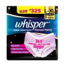 Whisper Super Absorbent Period Panty, 6 L-XL Pants...