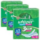 Whisper Ultra Clean Sanitary Pads for Women, XL+ 50 (Pack of 3) Napkins...