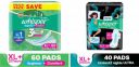 Whisper Ultra Hygiene+Comfort & Bindazzz Nights XL+ Combo Sanitary Pad  (Pack of 100)...