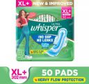 Whisper ULTRA HYGIENE+COMFORT XL+, FOR HEAVY FLOW Sanitary Pad  (Pack of 50)...