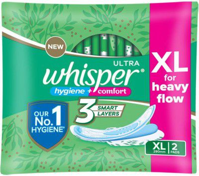 Whisper Ultra Hygiene+Comfort XL Heavy Flow Sanitary Pad (Pack of 2)