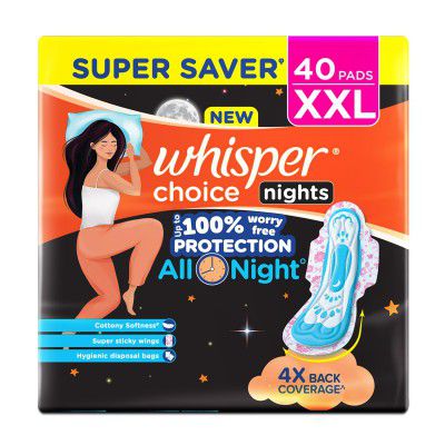 Whisper Ultra Overnight Sanitary Pad - XXl, 40 Pads