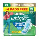 Whisper Ultra Upto No Gap No Leaks Sanitary Pads - 48 XL Pads, For Heavy Flow Protection...