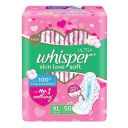 Whisper Ultra Skin Love Soft Sanitary Pads for Women, XL 50 Pads...