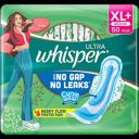 Whisper Ultra Up To No Gap No Leaks Sanitary Pads, XL+, 50 pcs...
