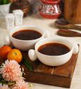 White 300 ML Ceramic Marble Designed 2 Pcs Soup Bowls...