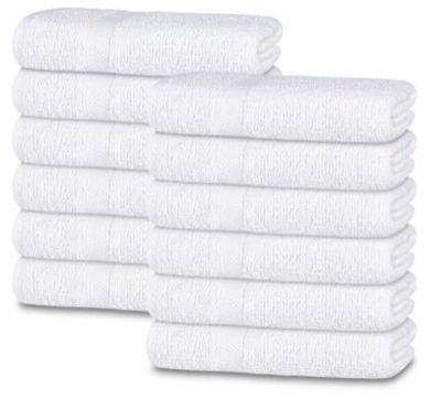 White Classic 12-Pack Cotton Face Towels, 100% Ring Spun Cotton, Ultra Soft Absorbent Spa Towels for Bathroom, Kitchen and Face Cleaning