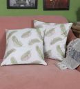 White Floral Polyester 16 x 16 Inches Cushion Covers (Set of 2)...