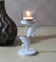 White Iron Lyon Candle Holder...