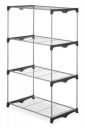 White Mulberry 4 Tier Organizer Shelf Tower | Silver Epoxy Coated Steel Frame | Black | 80*50*137cm...