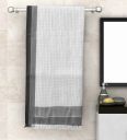 White Patterned 210 GSM Cotton Bath Towel...