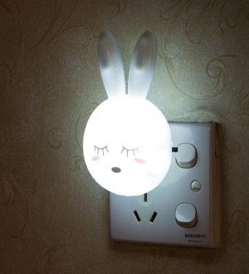 White Rabbit LED Plug-in Wall Socket Night Lamp,
