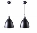 WHITERAY Vintage Round Black(Outside) Orange (Insde) Aluminum Metallic Hanging Pendant Ceiling Scone Vintage Classic lamp for Bedroom, Living Room (Pack of 2) (Without Bulb)...