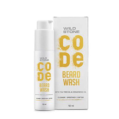 Wild Stone CODE Beard Wash for Men for Clean, Soft & Smooth Beard, 50 ml| Hydrates and Conditions your Beard |