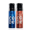 Wild Stone Code Copper & Titanium No Gas Body Perfume Combo for Men,, Pack of 2 (120 ml each)...