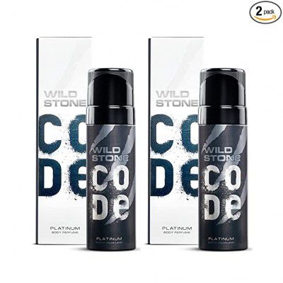 Wild Stone Code Platinum No Gas Body Perfume for Men, Long Lasting Intense Fragrance for Party Wear, Pack of 2 (120ml each)