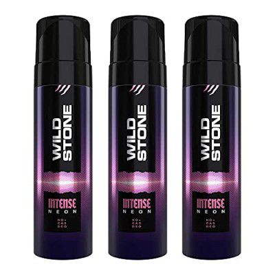Wild Stone Intense Neon No Gas Body Deodorants for Men, Long lasting Deo Combo Pack of 3 (120ml each)