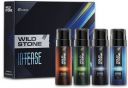 Wild Stone Intense No Gas Deo Travel Pack with Black, Ocean, Trance & Wood, 40ml each Mini Deodorant Spray - For Men (160 ml, Pack of 4)...