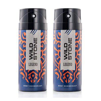 Wild Stone Legend Deodorants for Men, Long Lasting Masculine Body Spray, Pack of 2 (225ml each)
