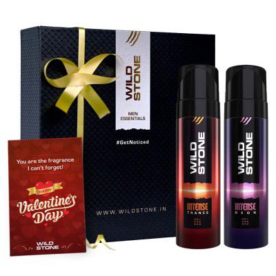 Wild Stone Valentine Gift Hamper with Intense Trance and Neon No Gas Deodorant (120ml each)