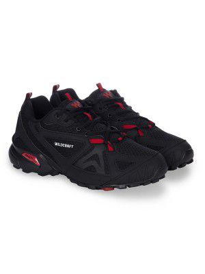 Wildcraft RunX TR Leap Outdoor Shoes for Men's | Trekking and Hiking Anti-Skid Outdoor Boots with Rubber Sole | Comfortable & Lightweight Design with Shock Absorption - 6 (Black Red)