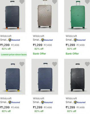 Wildcraft Suitcases Upto 82% Off | Starts At ₹1099