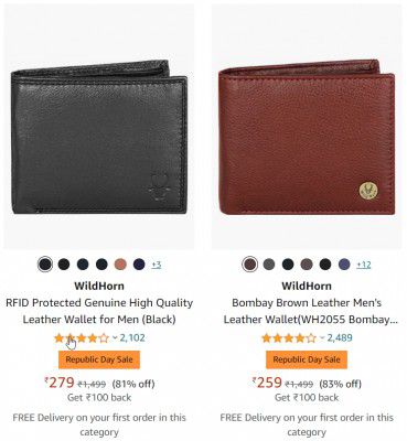 WildHorn Brown Leather Men's WALLET up to 80% off