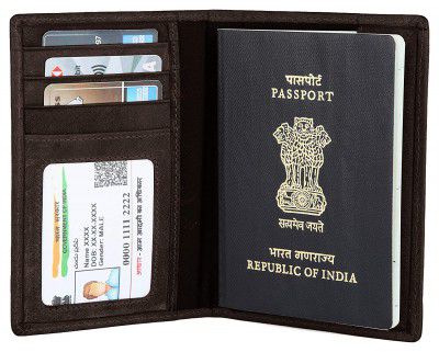 WildHorn India Brown Hunter Leather Unisex Passport Holder (WHPH001 BROWNHUNTER)