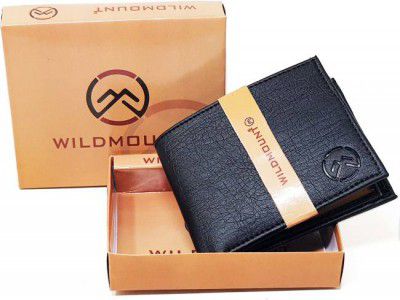 WILDMOuNT  Men Black Artificial Leather Wallet - (6 Card Slots)