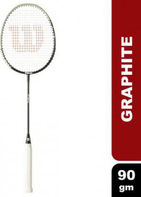 WILSON Badminton Rakcets Strike Btmn Rkt 2 Black Strung Badminton Racquet (145 g)