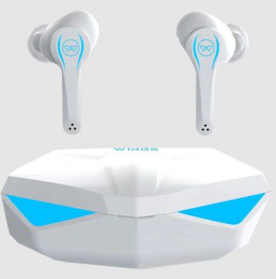 WINGS Phantom TWS Earbuds with Passive Noise Cancellation (IPX5 Sweat & Water Resistant, 30 Hours Playback, White)