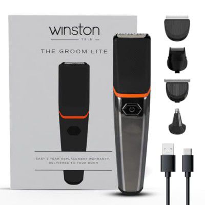Winston Groom Lite 4 in 1 Grooming Set for Men with 7 Length Attachment Body Hair Trimmer for Men